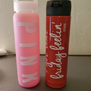 Victoria secret pink thermos and water bottle
